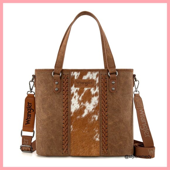 Western Aztec Tote Bag with Detachable Crossbody Strap